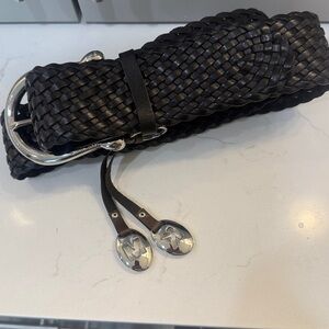 Michel Kors Equestrian Braided and Monogrammed Belt